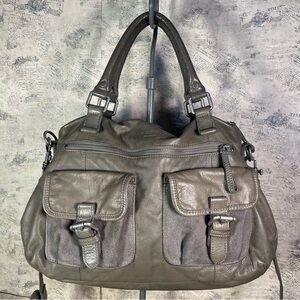 Liebeskind Berlin Leather Shoulder Bag Saddle Grey
